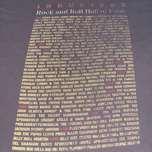 Vintage 1995 Rock & Roll Hall of Fame Inductees Graphic T-Shirt - Picture 5 of 9